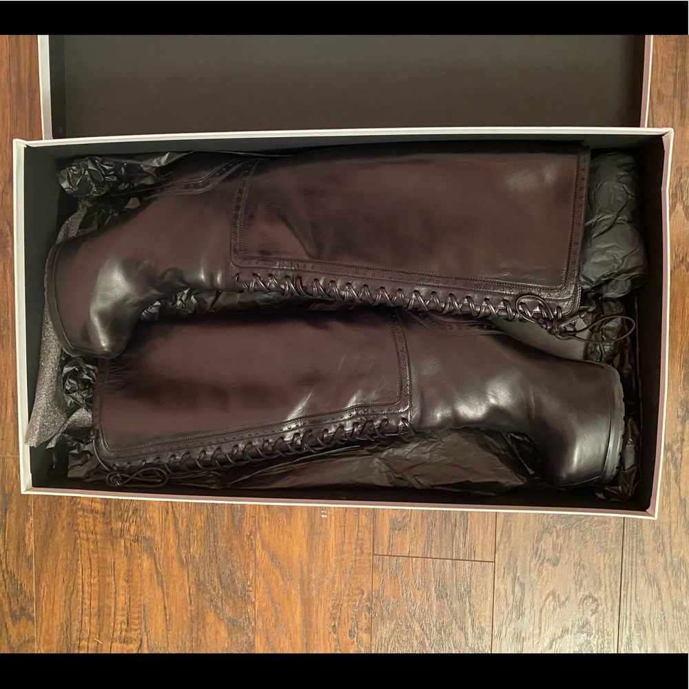YSL Yves Saint Laurent Tribtoo 105 Lace Up Boots